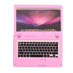 Gbell MINI Notebook Computer Model For 18 Inch Our Generation American Girl boy Doll Girls Gifts Pink