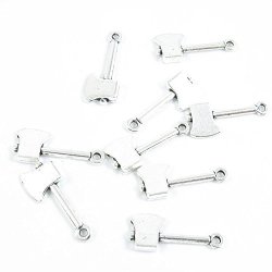 Qty 10 Pieces Antique Silver Tone Jewelry Making Supply Charms Findings F2GP5 Axe Hatchet