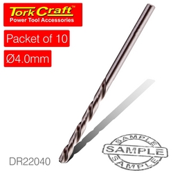 Tork Craft Drill Bit Hss Industrial 4.0MM 135DEG Packet Of 10