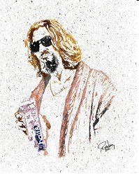 Hand Drawn Artist Watercolor Original 8" X 10" Print Of Jeff Bridges As The Big Lebowski Available In 8X10 11X14 And 20X30 Prints As