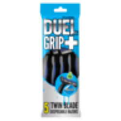 Duel Grip+ Twin Blades Disposable Razors 5 Pack