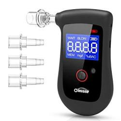 KKmoon Breathalyzer Alcohol Tester Digital LCD Backlight Display Breath Alcohol Tester Audible Alert Breath with 20 Mouthpieces