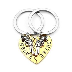 Thelma Louise Puzzle Stitching Keychain 2PCS Set For Best Friend For Couple Lover