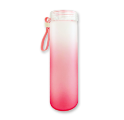 Strut Active Glass Drinking Bottle - Frosted Coral Pink Ombre 500ML