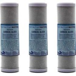 Definitive Water 10 Carbon Block Water Filter Replacement Cartridge Pack Of 3