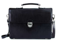 AND Jekyll Hide Zulu Leather Business Shoulder Briefcase Black