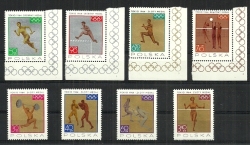 Poland - 1965 Tokyo Olympics 1964 Medal Winners Full Set Mnh