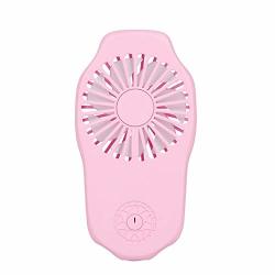 Xiaof-fen Ultra-thin Silent Fan Portable Rechargeable MINI Fan USB 2 Gear Small Fan Outdoor Home USB Fan Color : Pink