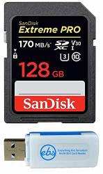Sandisk 128GB Sdxc Sd Extreme Pro Memory Card Works With Canon Eos R Rp M M10 Mirrorless Camera Class 10 Uhs-i SDSDXXY-128G-GN4IN Plus 1