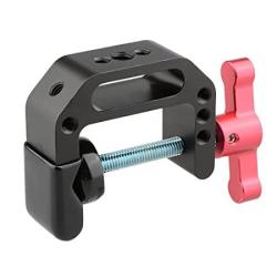 Camvate C-clamp With 1 4 And 3 8 Thread Hole For Camera Monitor Red T-handle