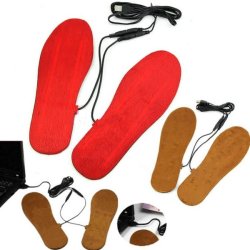1 Pair USB Electric Powered Heated Insoles Keep Feet Warm Pad Size