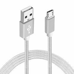 Sweet Tech Silver Micro USB High Speed Sync Charge Cable 1.5M Heavy Duty Nylon Braided With Metal Shell Suitable For Huawei Y5 Y3