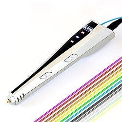 Ipeson 3D Printing Pen 3D Pen For 3D Printing And Drawing With 2 Free Pla Filaments Length 32.8FT COLOR Silver