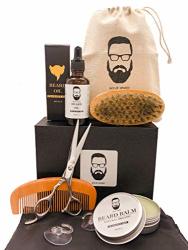 Jack Of Spades Beard Oil Kit Gift Set - Organic Balm Mustache Conditioner Organic Beard Oil Beard Brush Grooming Scissors Beard Comb And Beard