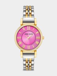 Anne Klein Pink Dial Two-tone Bracelet Watch