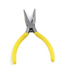Chain Nose Pliers - Beading Tools - Smooth - Yellow Pvc - Steel Bar Handles - 81x125x9mm