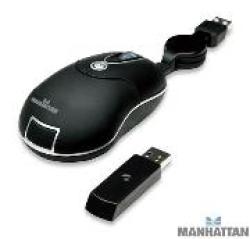 Manhattan Wireless Optical USB Mini Mouse with Receiver in Black