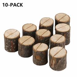 Raintoad 10 Village Original Wood Stump Note Holder Photo Clip Wedding Decoration Table Card Number Card Home Crafts Ornaments A
