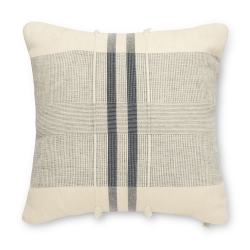 @home Scatter Cushion Cream & Navy Yarn Dyed Check 45X45