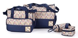 Soho- Candy Blast Diaper Bag With Changing Pad 5 Pieces Set Royal Navy