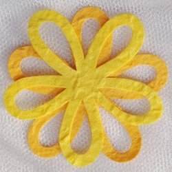 Mulberry Paper Flowers "yellow" X4