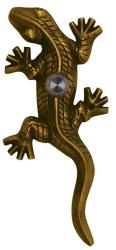 Waterwood Brass Large Lizard Gecko Doorbell In Antique Brass
