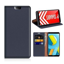 Huawei P Smart Wallet Case Mobesv Huawei P Smart Leather Case huawei P Smart Phone Flip Book Cover viewing Stand card Holder For Huawei P Smart Dark