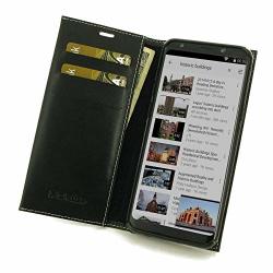 Pdair Black Leather Book-stand Case For Samsung Galaxy S9 Plus