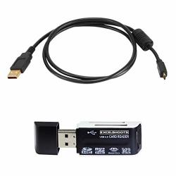 Excelshoots USB Works For Canon Eos M50 Mirrorless Camera USB Computer Cord cable For Canon Eos M50 Mirrorless Camera + Card Reader