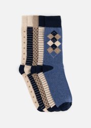 Assorted Design Cotton Rich Socks 5 Pack