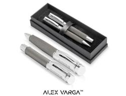 Alex Varga Volans Ball Pen & Rollerball Set - Silver Only - Silver