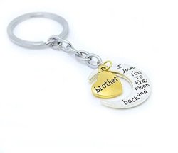 I Love You To The Moon And Back" Keychain For Dad Mom Daughter Son Grandpa Uncle Aunt Brother