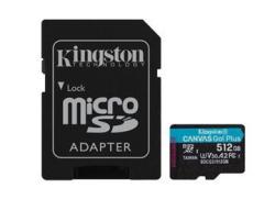 Kingston 512GB Microsdxc Canvas Go Plus 170R A2 U3 V30 Card + Adp