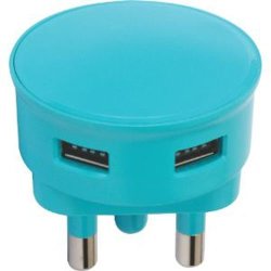 Lesco USB Charge Adaptor Double 3.1 Amp Blue