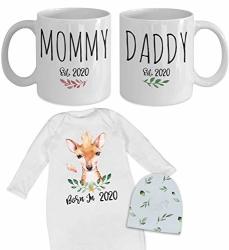 Pregnancy Gift Bundle Est 2020 Premium New Mommy And Daddy Baby Shower Box For Expecting Parents Mom Dad Gift Set Of Coffee Mugs Baby