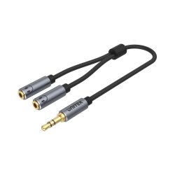 UNITEK 0.2M Stereo Male To 2X Stereo Female Cable
