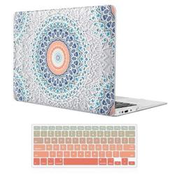 Icasso Macbook Air 11 Inch Case Rubber Coated Glossy Hard Shell Plastic Protective Cover For Macbook Air 11 Inch Model A1370 A1465 With Keyboard Cover-mandala&lace