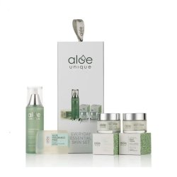 Evefryday Essential Skin Set: Fragrance-free Aloe Soap Bar 100G + Clarifying Facial Toner 150ML + Essential Day Cream 50ML + Essential Night Cream 50ML