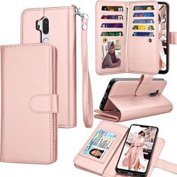 LG G7 Thinq Case LG G7 Thinq Wallet Case LG G7 2018 Pu Leather Case Tekcoo Luxury Cash Credit Card Slots Holder Purse Carrying