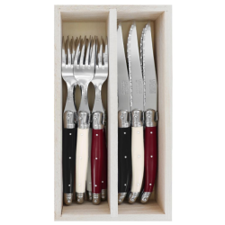 Steak Knives & Forks Set - Colonial 12PC In Wooden Box