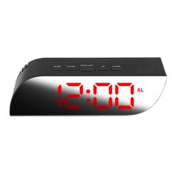 - LED Digital Mirror Alarm Clock - Red