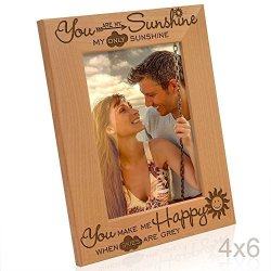 Kate Posh - You Are My Sunshine My Only Sunshine You Make Me Happy When Skies Are Grey - Engraved Solid Wood Picture Frame