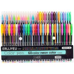 Gel Pens Set Colored Pen Fine Point Art Marker Pen 60 Unique Colors For Adult Coloring Books Kid Doodling Scrapbooking Drawing Writing Sketching Highlighter Pens