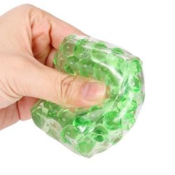 Lisin Spongy Bead Stress Ball Toy Squeezable Stress Squishy Toy Stress Relief Ball Green