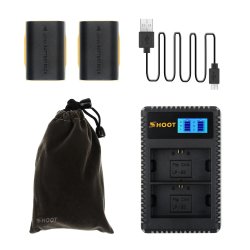 2PCS LP-E6 Batteries With Dual Slot Charger For Canon Cameras