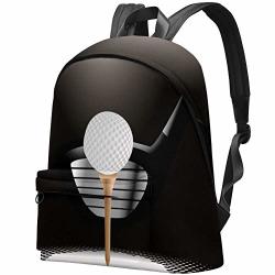 Golf Ball On Tee With Club Spotlight Travel Bags School Book Bags Shoulder Laptop Bags For Mens