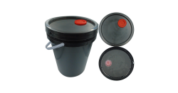 Black 20L Bucket + Handle + Oil Spout Lid