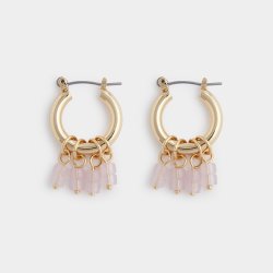 Goldair Gold Plated Hoop Earrings With Precious Stones