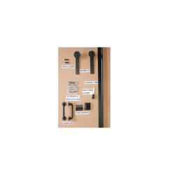 Sliding Mechanism Without Door Barn Style For Wooden Strap Door Up To 35KG And 930MM Width With Black Visible Rail