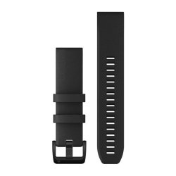 Garmin Quickfit 22 Watch Bands - Black With Black Stainless Steel Hardware